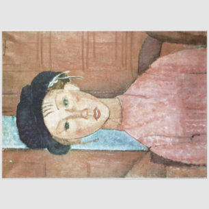 Mädchen in einem Hut, Modigliani Seidenpapier