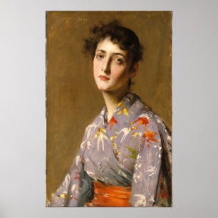 Mädchen in einem japanischen Kostüm Poster