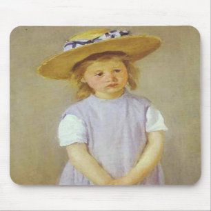 Mädchen in einem Strohhut, Mary Cassatt Mousepad