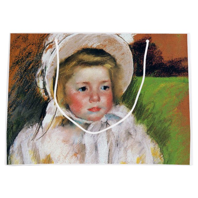 Mädchen in einem weißen Bonnet, Mary Cassatt Große Geschenktüte (Vorderseite)