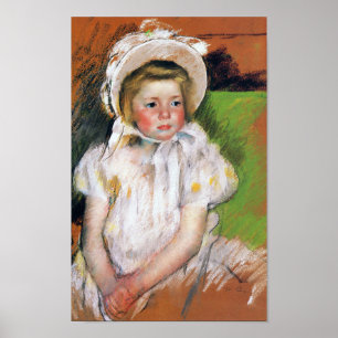 Mädchen in einem weißen Bonnet, Mary Cassatt Poster