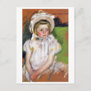Mädchen in einem weißen Bonnet, Mary Cassatt Postkarte