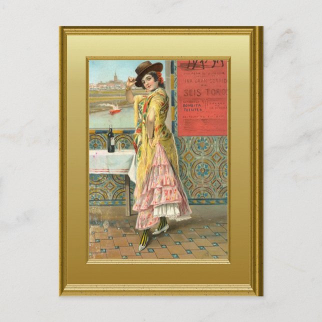 Mädchen in einer Diskothek Postkarte (Vorderseite)