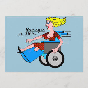 Mädchen in einer Ferse benötigt Rad-Amputierten Einladung