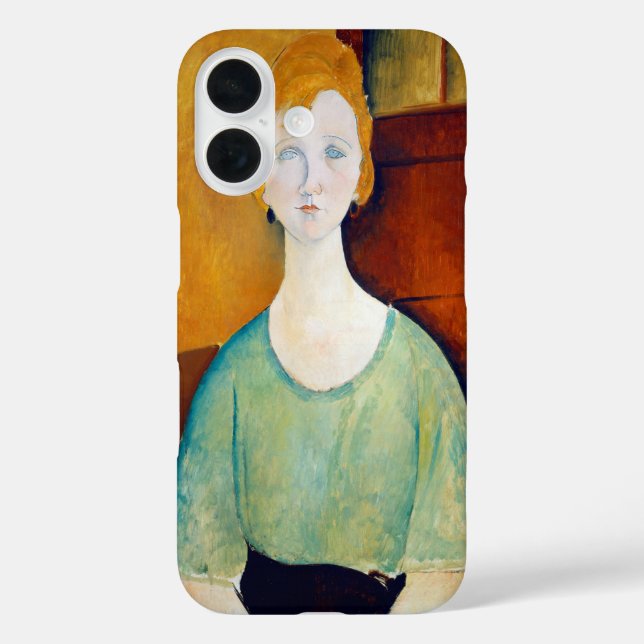 Mädchen in einer grünen Bluse, Modigliani Case-Mate iPhone Hülle (Rückseite)