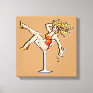 MÄDCHEN IN EINER MARTINI-GLAS (Olivia) Galerie Wra Leinwanddruck