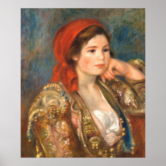 Mädchen in einer spanischen Jacke, Renoir  Poster (Vorne)