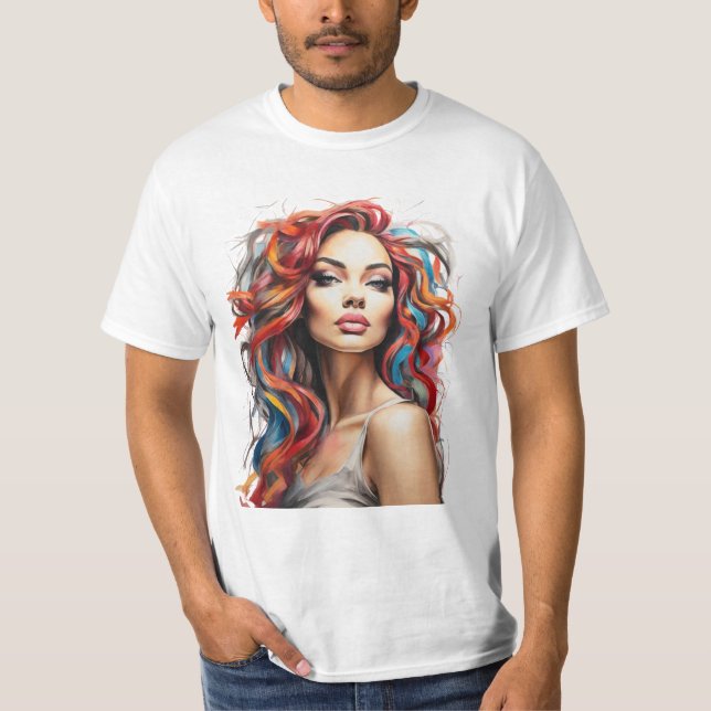 Mädchen in Farben T-Shirt (Vorderseite)