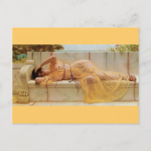 Mädchen in gelben Gewändern - Vintage - Godward Postkarte