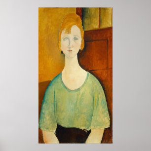 Mädchen in Grün - Amedeo Modigliani Kunstposter Poster