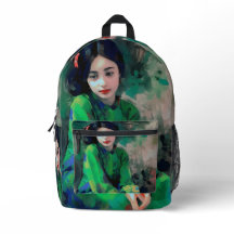 Mädchen in grünem Kleid