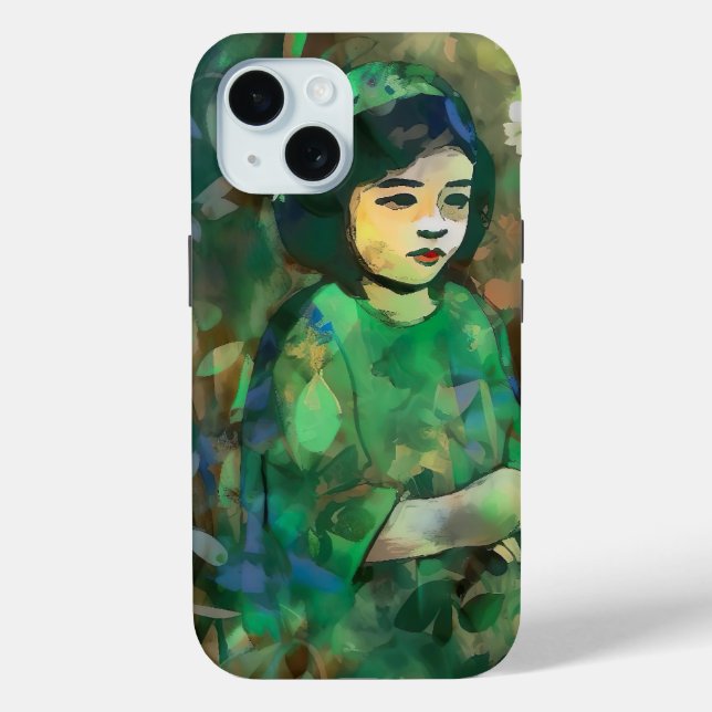 Mädchen in grünem Kleid Case-Mate iPhone Hülle (Rückseite)