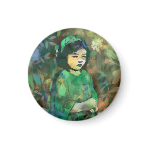 Mädchen in grünem Kleid