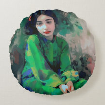 Mädchen in grünem Kleid