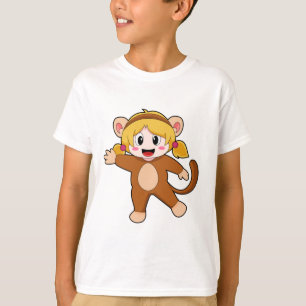 Mädchen in Kostüm als Affe T-Shirt