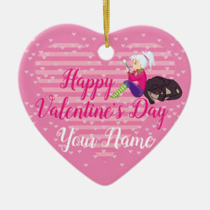 Mädchen in Liebe Keramik Ornament