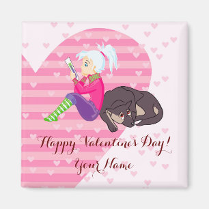 Mädchen in Liebe Magnet