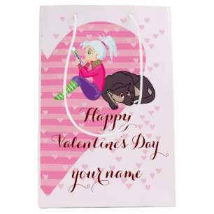 Mädchen in Liebe Mittlere Geschenktüte