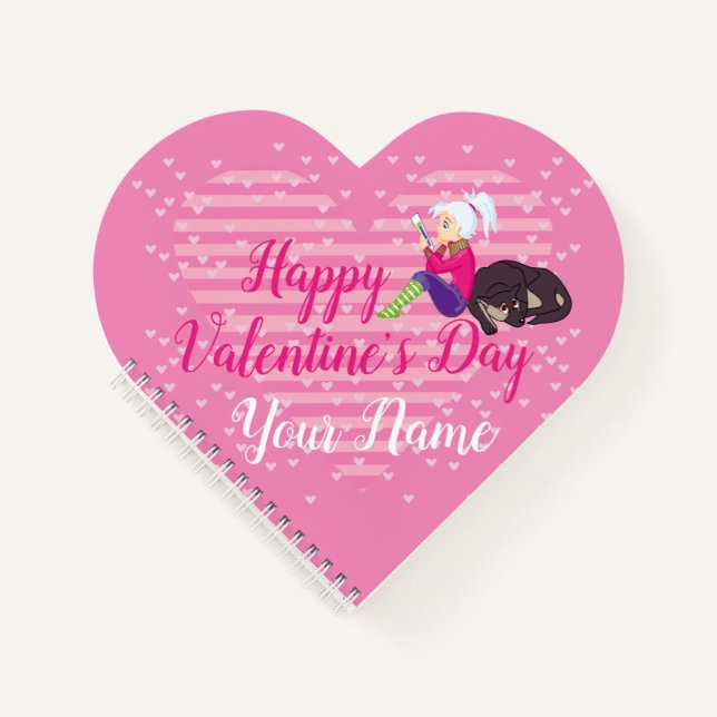 Mädchen in Liebe Notizbuch (Vorderseite)