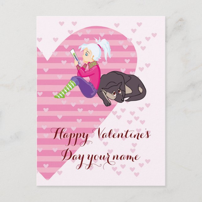 Mädchen in Liebe Postkarte (Vorderseite)