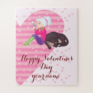 Mädchen in Liebe Puzzle