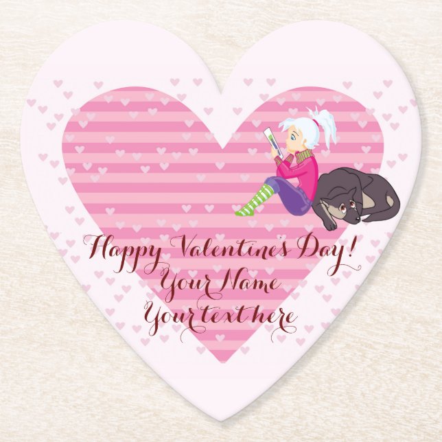 Mädchen in Liebe Untersetzer (Vorderseite)