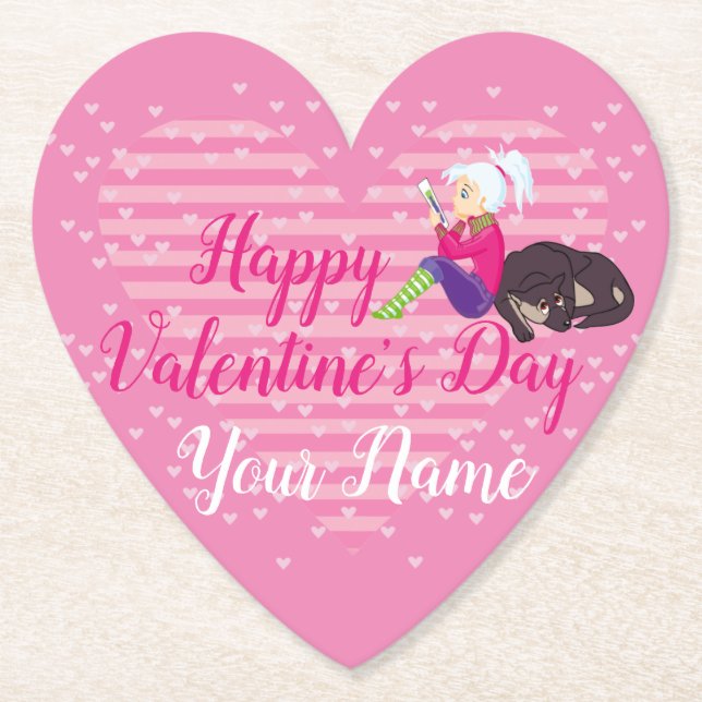 Mädchen in Liebe Untersetzer (Vorderseite)