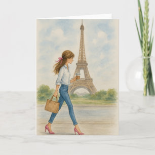 Mädchen in Paris Karte