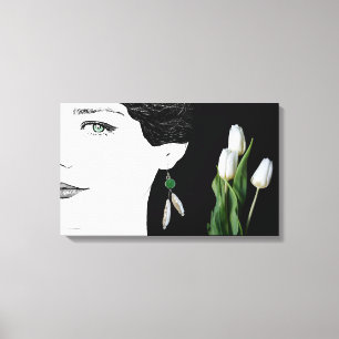 Mädchen in Perlenohrbilderkunst Leinwanddruck