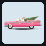 MÄDCHEN IN PINK CLASSIC CADDY CHRISTMAS STICKERS<br><div class="desc">PINK CLASSIC AUTO CHRISTMAS STICKER</div>