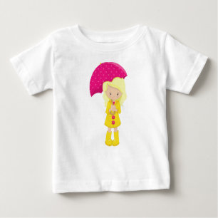 Mädchen in Regenmantel, Mädchen mit Regenschirm, B Baby T-shirt