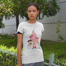 Mädchen in Rosa Gnome Kaffee Lover Weiß Frauen