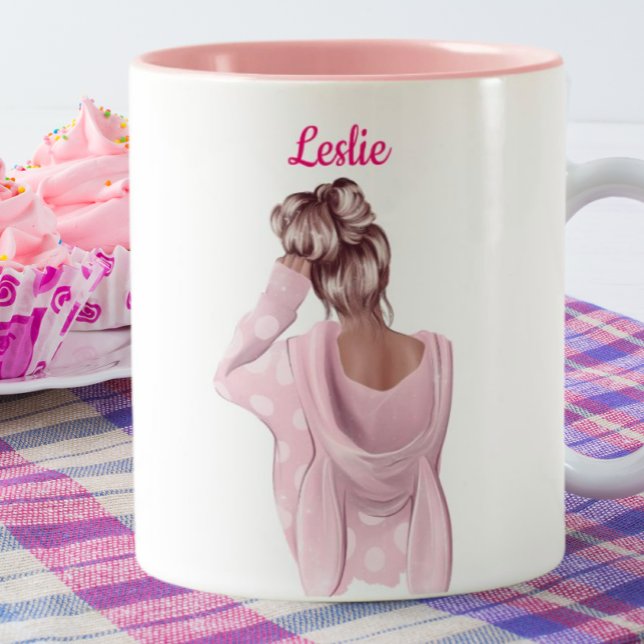 Mädchen in rosa Personalisierter Kaffee Zweifarbige Tasse (Von Creator hochgeladen)