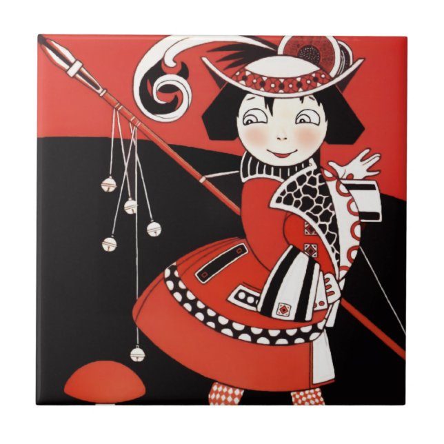 Mädchen in Rot Fliese (Vorderseite)