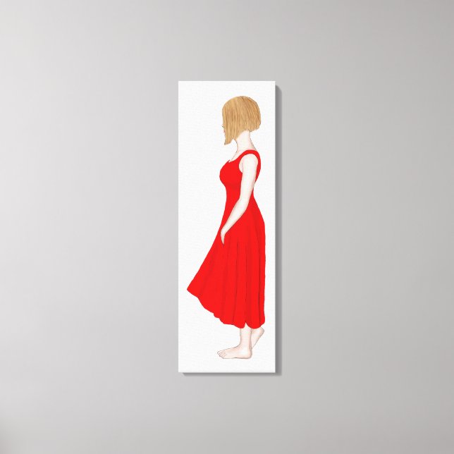 Mädchen in Rot-Kleid Ölgemälde Leinwand drucken (Vorderseite)