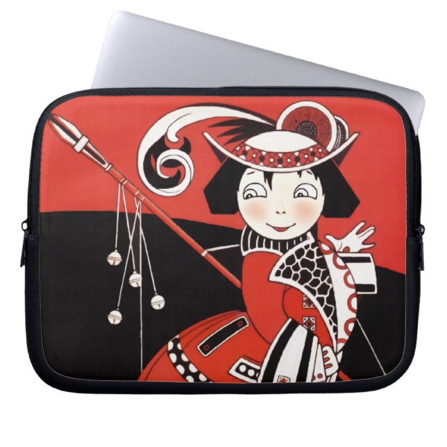 Mädchen in Rot Laptopschutzhülle (Vorderseite)