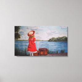 Mädchen in Rot - Leinwanddruck