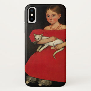 Mädchen in Rot mit ihrem Katzen und Hund Case-Mate iPhone Hülle