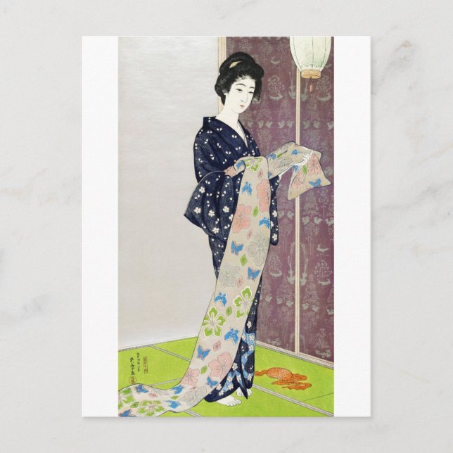Mädchen in Sommerkostüme, Goyō Hashiguchi Postkarte (Vorderseite)