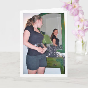 Mädchen in Spiegelportrait Karte