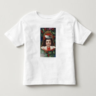 Mädchen in Weihnachtsmannmütze in Bell Kleinkind T-shirt
