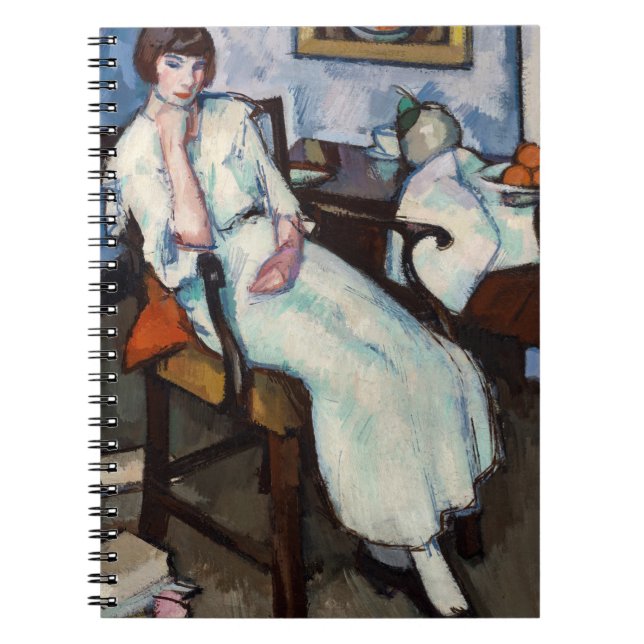 Mädchen in Weiß, 1920 von Samuel John Peploe Notizblock (Vorderseite)