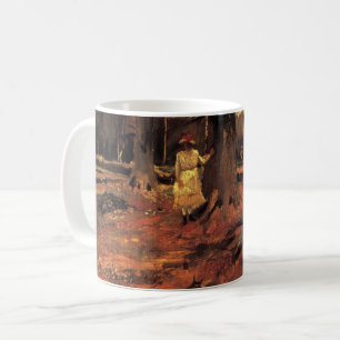 Mädchen in Weiß im Wald von Vincent van Gogh Kaffeetasse