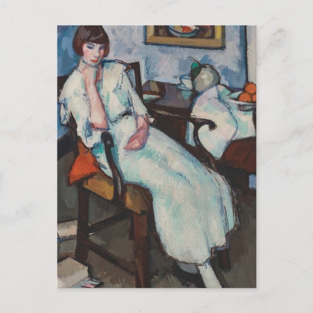 Mädchen in Weiß | Samuel John Peploe Postkarte (Vorderseite)