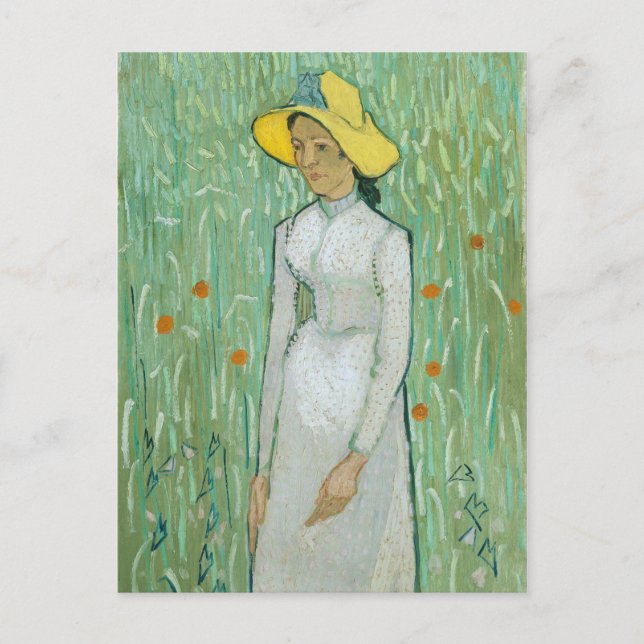 Mädchen in Weiß von Vincent van Gogh Postcard Postkarte (Vorderseite)