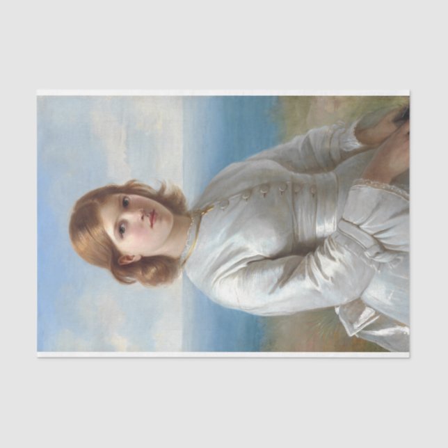 Mädchen in weißem Seidenkleid für heilige Kommune Seidenpapier (Vorderseite)