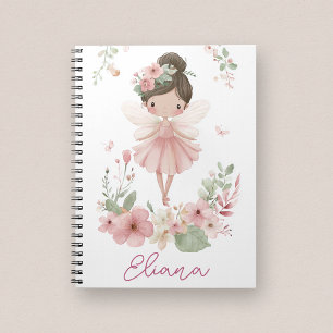 Mädchen Individueller Name Feen Blumen Notizbuch Notizblock
