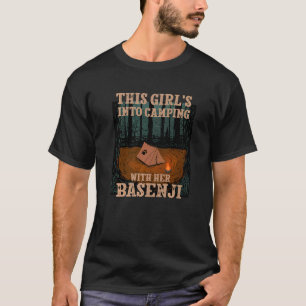 Mädchen ins Camping mit ihrem Basenji Dog Ango Ang T-Shirt