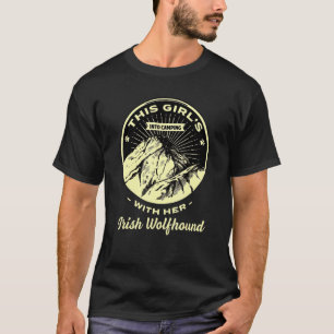 Mädchen ins Camping mit ihrem irischen Wolfhound H T-Shirt