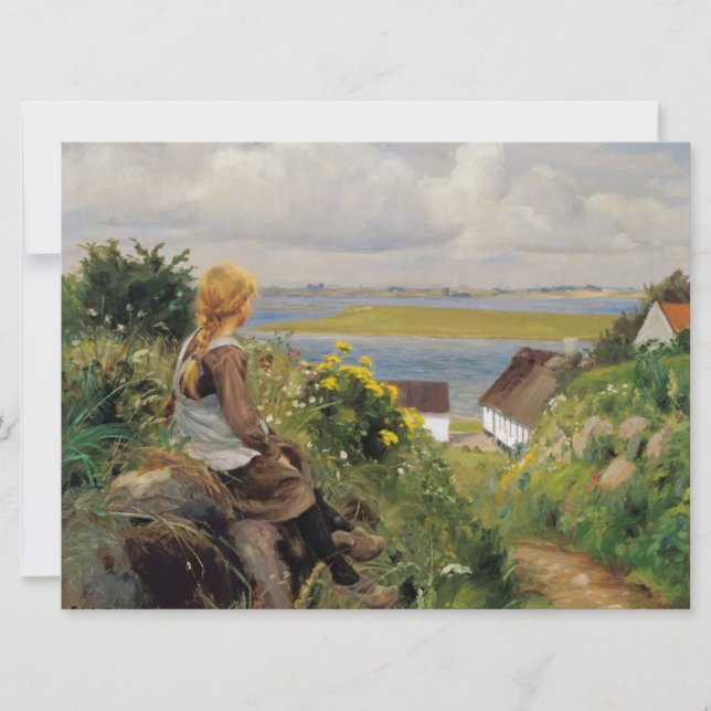 Mädchen ist gedankenverloren karte (Vorderseite)